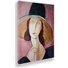 Giallobus - Quadro - Amedeo Modigliani - Jeanne Hebuterne con Copricapo Largo - Tela Canvas Telaio Standard - 50x70 - Pronto da Appendere - Quadri Moderni per la casa