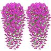 Weldomcor 2 fiori artificiali da appendere, lunghi, fiori artificiali di gloria mattutina, fucsia, resistenti ai raggi UV, piante finte da appendere, per matrimoni, casa, giardino, cortile