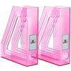 Acrimet Portariviste, Supporto Durevole, Organizzatore Salvaspazio (Plastica) (Rosa Trasparente) (2 pezzi)
