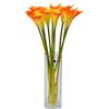 cn-Knight 12 calle artificiali a stelo lungo 50,8 cm, per decorazione della casa, centrotavola, bouquet da sposa fai da te (arancione)