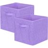 powerking Fabric Storage Box Bins, 2 Pack Foldable Cloth Storage Cube Organizer Drawer with 3D Embossed Rose Pattern For Closet And Toys Storage,27x27x28cm
