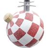 Glac Store Base per Albero di Natale Sferica, 30 cm Diametro, 35 cm Altezza, Decorativa con Blocco e Viti di Fissaggio, Rosso e Oro (Bianco Rosso)