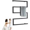DaoWhisper Scaldasalviette Elettrico Bagno Nero Opaco, Portasciugamani Riscaldato Elettrico Radiatore Asciuga Asciugamani da Parete a Temperatura Costante, Risparmio Energetico, 600x800mm