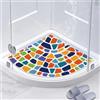 Generic Tappetino da doccia angolare, tappetino da bagno antiscivolo anti muffa, tappetini da doccia in luffa per doccia interna, tappetini da bagno quadranti con scarico, tappetino da bagno lavabile per