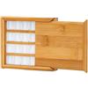 Daaxing Tavolozza con 24 griglie in legno di bambù per acquerelli, portatile, vuota, con coperchio, contenitore per acquerelli (stile estraibile)