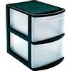 Acan Tradineur - Contenitore Tamesis Multiusos a 2 cassetti - Senza Ruote - Fabbricato in plastica - 40 x 28,5 x 39 cm - Colore Nero