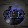Smotly Orologio in vinile, creativo orologio da bicicletta luce notturna, regalo fatto a mano, adatto per qualsiasi decorazione da parete orologio regalo! (con luci), 321-0600