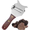 PW TOOLS Rasoio affettatartufo | Affetta Formaggio al Tartufo in Acciaio Inossidabile, Cucina con Rasoio Regolabile Manico in Palissandro