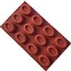 MKNzone 1 Stampo in Silicone con 12 Cavità per Cubetti di Ghiaccio, Biscotti, Tortini, Cioccolato, Dolci - Mini ciambelle ovali, consegna casuale(29.7 X 17.2 X 1.7 cm)