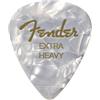 Fender 351 Shape Classic Picks Celluloide X-Heavy White Moto 12x | 12 plettri celluloide extra heavy, forma 351, per chitarra elettrica e acustica, suono definito, rock e blues