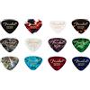 Fender 351 Plettri Chitarra Celluloid Extra Heavy Assortiti, 12 Pz | Forma classica 351, celluloide prodotta negli Stati Uniti, confezione da 12 pezzi, colori assortiti