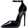Zhabtuc Tacchi Alti, Décolleté da Donna D'Orsay Cinturino alla Caviglia Punta a Punta Scarpe da Sposa per Feste, Altezza Tacco 12 cm, 36-42 EU