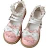 Ulalaza Scarpini Lolita per Donna Scarpe Mary Jane in Cuoio Nodo in Dentella Bottine Compensate per Cosplay Stile Mignon