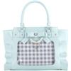 Aunewrick Ita Bag Pin Display Borsa a tracolla Borsa Estetica Borsetta con Fiocco Perla Ita Inserto Display PU Pelle Tote, Azzurro chiaro, Medium