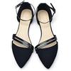 Dernolsea Women's Ballet Pumps Pointed Toe Ankle Strap Evening Party Dress Flats Slip On Flat Dolly Ballerina Shoes