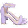 shoes&blues.es Sandali da Donna con Tacco Alto, Comodi, con Tomaia Sottile e Semplice, Cinturino alla Caviglia e Chiusura con Fibbia. Lilla Talla 37