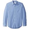 Amazon Essentials Camicia in Popeline a Maniche Lunghe Slim Uomo, Blu Percalle, L