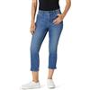 Amazon Essentials Jeans Capri a Vita Media, Mediamente Elasticizzati, Vestibilità Aderente Donna, Blu Medio Vintage, 42-44