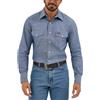 Wrangler Camicia da Lavoro a Maniche Lunghe da Uomo Taglio Cowboy Stile Western con Finitura Solida, Blu, M