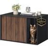 SONGMICS HOME Mobiletto Lettiera Gatto in Truciolato, Nascondiglio per Lettiera Antiodore con Montaggio Senza Attrezzi, 80 x 50 x 50 cm, Nero, per Soggiorno, Collezione Kadin PCL013BK01