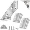 SEASJHBAY Set di 20 connettori angolari in acciaio inox, con viti, angolo in metallo, per scaffali, mobili, armadi, tavoli, sedie, 21 x 65 x 29 mm