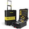 WINTEM - Trolley Porta Attrezzi 699 Pezzi Inclusi, Cassetta Attrezzi Completa, Acciaio Cromo-Vanadio (CR-V), Ruote Silenziate, Manico Telescopico e 4 Vassoi Estraibili, Kit Utensili, Casa e Officina