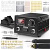 XIIW Kit Pirografo per Legno Professionale 100W 2-in-1 165 Pezzi, 0-750°C | Temperatura Regolabile, Display Digitale, Pirografia e Saldatore, 5 Punte Saldatura 2 Penne per Legno Cuoio Sughero Zucca