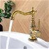 llffssdg Rubinetto miscelatore monocomando per lavabo in ottone anticato, rubinetto miscelatore per lavabo con beccuccio girevole a 360°