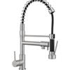 Schläfer 35206525 | Miscelatore Lavello Cucina ESSENCE PROFESSIONAL con Bocca Girevole e Doccetta Estraibile, Rubinetto Cucina Professionale in Ottone colore grigio inox spazzolato con Doccino