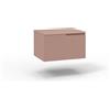 AQA DESIGN base portalavabo con top 1 cestone, sotto lavabo da bagno frontale in MDF cannettato, mobile sottolavabo, top di copertura, nr1 cassetto con scorrimento e - Rosa cipria - 60x45x37 cm