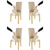 t m c s Tommychairs - Set 4 sedie con cuffia sfoderabile modello Jazz per cucina bar e sala da pranzo, struttura in faggio color rovere, seduta e schienale imbottiti e rivestiti con cuffia in tessuto canapa