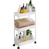 MAGIC SELECT Carrello Portaoggetti da Cucina, Carrello Portaoggetti con Rotelle, Bagno, Facile da Spostare, Ganci Rimovibili, Divisibile, Riporre gli Oggetti Per Cucina o Ufficio. (3 livelli / 61 x 40 x 12 cm)