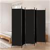 Generico Divisorio 5 Pannelli Nero 250x200 cm Tessuto,Nero,4.65kg,350189