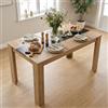 ZECIIYE Tavolo da pranzo in legno, 140 x 70 cm, tavolo da pranzo, rettangolare, per 4 persone, moderno, in legno, grande per sala da pranzo, soggiorno, colore rovere + nero