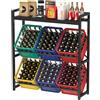 Lifewit Porta per Bottiglie, 32x104x117,3 cm Scaffale per Bottiglie in Metallo per la Cucina, Mobile da Cucina per Bevande Birra Caffè Bustine di Succo di Frutta Latte, Portata 340 kg, Nero