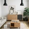 Dmora - Credenza Concord, Buffet da soggiorno, Mobile porta TV, Armadio per salotto, Madia moderna a 2 ante e 3 cassetti, 154x41h74 cm, Rovere nodi e Antracite