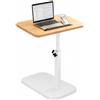 YuLiMirich Tavolino a forma di C, in legno, per computer portatile, pieghevole, girevole a 360°, regolabile in altezza, con guide per tablet per cellulare, per camera da letto, soggiorno, ufficio