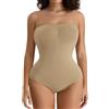 FXTYK Body modellante da donna, modellante, senza spalline, con spalline regolabili e rimovibili, biancheria intima da donna
