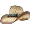 Wildarms Cappello da cowboy in paglia occidentale, traspirante, cappello estivo a trama aperta, per esterni, rodeo e festival