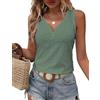 DUOEASE Canotta Donna Nero Scollo a V Top Donna Elegante Traspirante Basic T Shirt Donna Senza Maniche