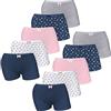 LOREZA ® 10 Mutandine da Bambina in Cotone - Modello Boxer - Stile Hipster - (116-122, Modello 6