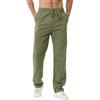HOEREV Lino Cotone Pantaloni Pantaloni Disegno Stringa Cerniera
