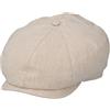 Riki Browns Coppola Irlandese in Lino, 8 Spicchi, Berretto Estivo con Visiera, Beige, Taglie 55-61