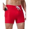 Arcweg Costume da Bagno da Uomo Pantaloncini da Bagno Corti con Coulisse Regolabile per Sport da Spiaggia Nuoto Subacqueo Rosso M(EU)