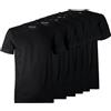 de fonseca T-Shirt Uomo 100% Cotone Pettinato, Art. DG30 Girocollo, 6pz Nero XXL