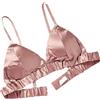 LRSSMB Reggiseno Di Seta Double Face Reggiseno Di Seta Di Gelso In Raso Liscio For Donna Reggiseni Senza Fili Triangolo Bralette Top Coppa Non Imbottita Quotidiana(Bean paste,L)