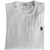 U.S. Polo Assn. Girocollo Treccia Bianco Uomo Logo su Fronte Tg. XL