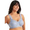 MISS MARY OF SWEDEN Reggiseno Senza Ferretto in Cotone - Coppa Piena, Alto Sostegno, Spalline Imbottite Regolabili, Comfort Quotidiano Donna 7f Blu Pastello