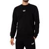 EA7 Uomo Felpa con Logo Centrale, Black/White