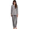 Leo Corsetteria Pigiama Donna Caldo Invernale Punto Milano Giacca Aperta Tasche Marca Linclalor Taglia 58 Colore 2-Grigio